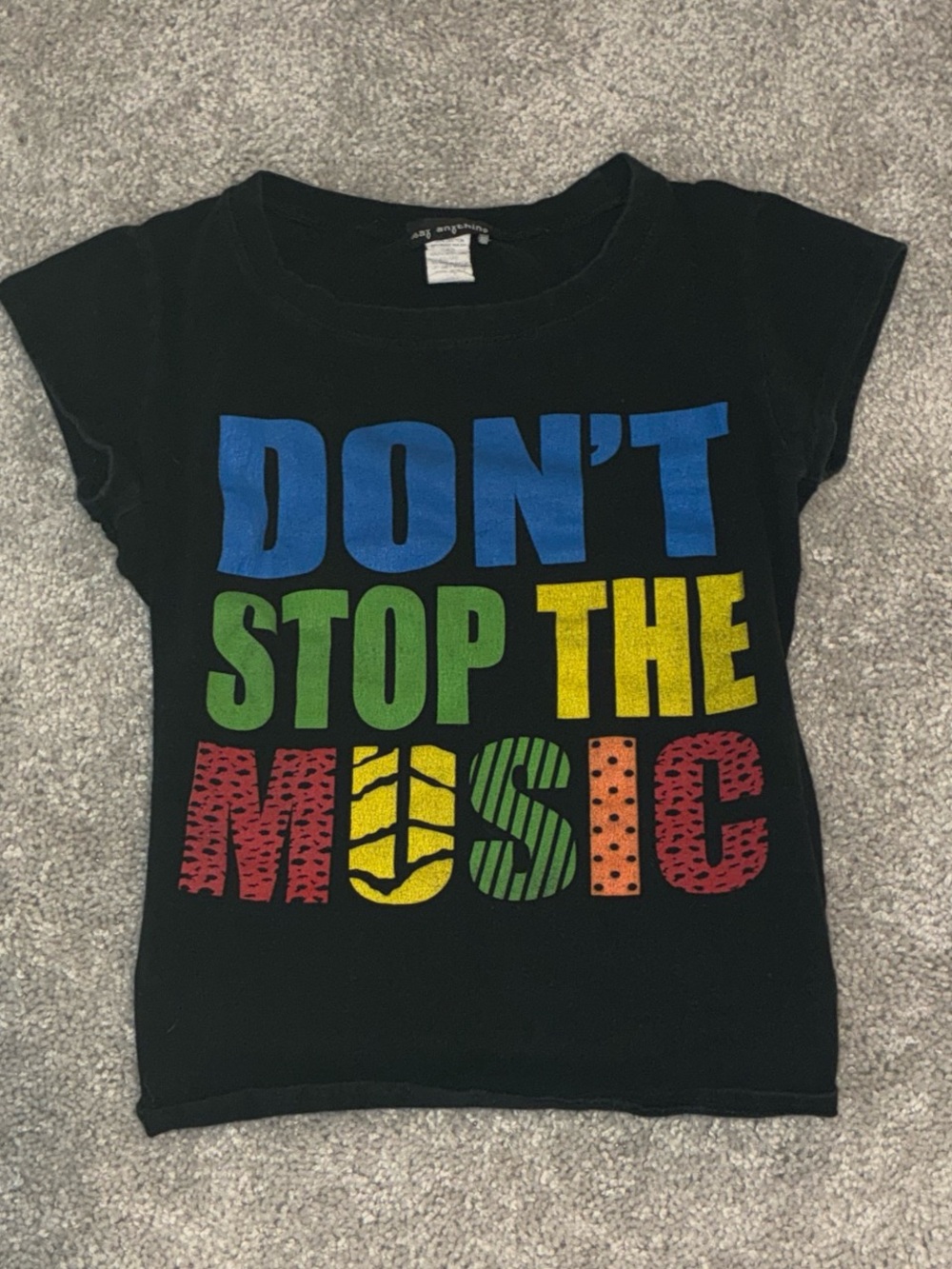 Black Graphic Tee - Don't Stop The Music
